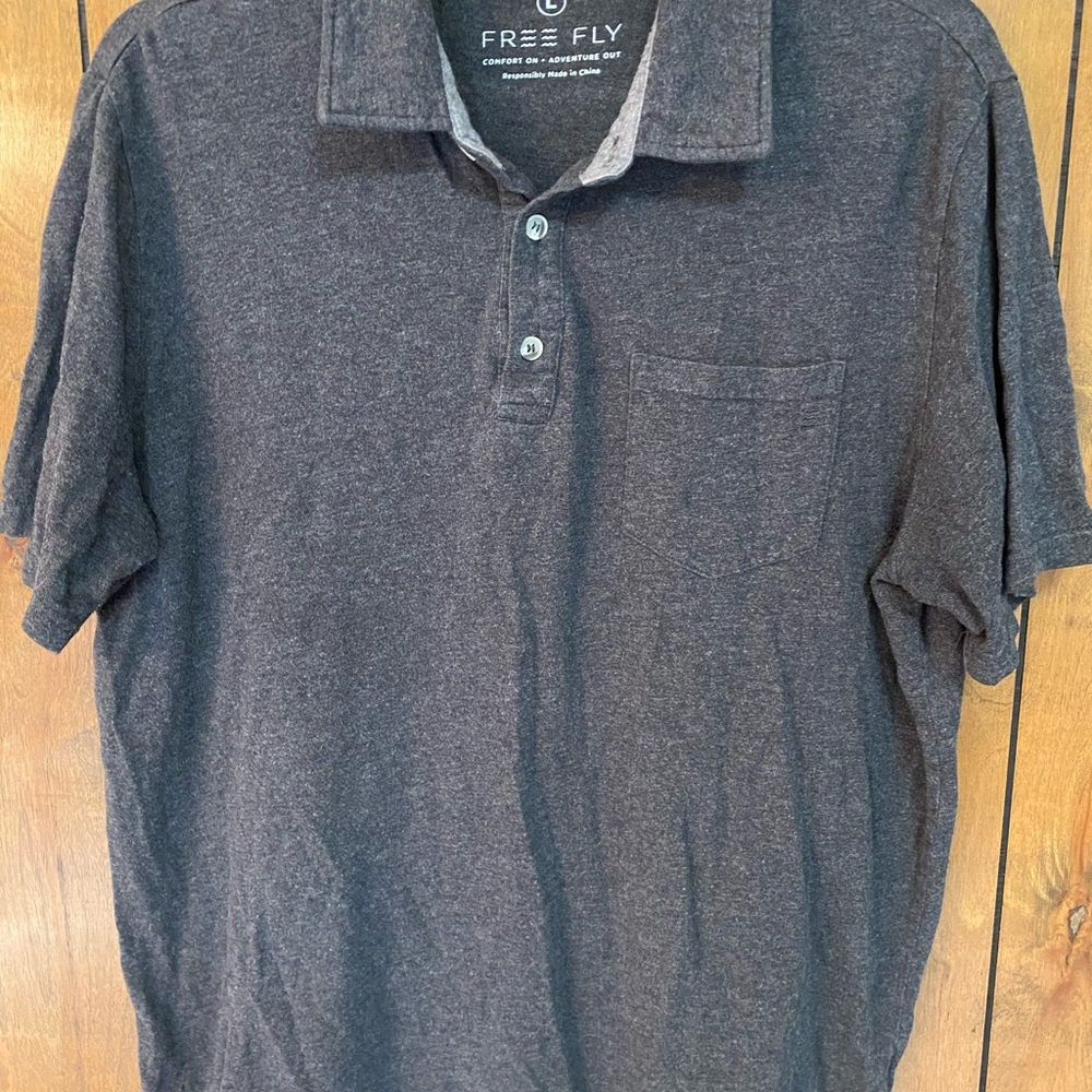 Free Fly Apparel Charcoal Polo Shirt